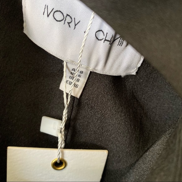 Ivory Chain Deep V Tie Sleeve Mini Dress - Picture 7 of 7